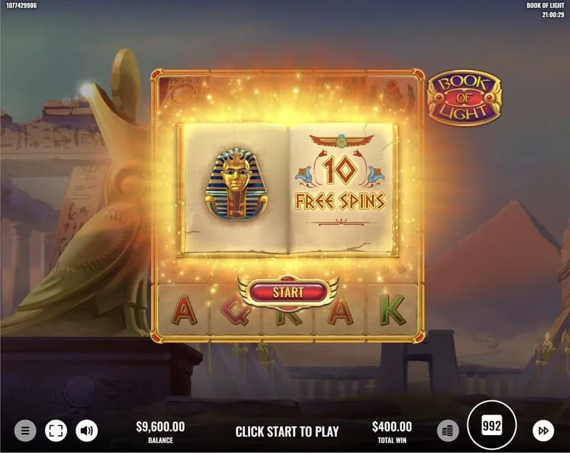 Book of Lights - pokretanje Free Spins i proširujući simbol